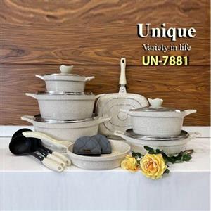 سرویس قابلمه 16 پارچه کلاسیک کرمی یونیک 7881