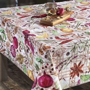 رومیزی سفره ای 4 نفره گرد قطر 140 رزین تاژ طرح پیاز پانوکتان (سردوز شده)