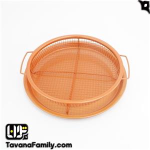 سینی تفلون گرد توری روغن گیر