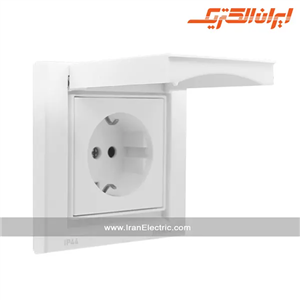 پریز برق ارت دربدار IP44 مدل برلیان سفید