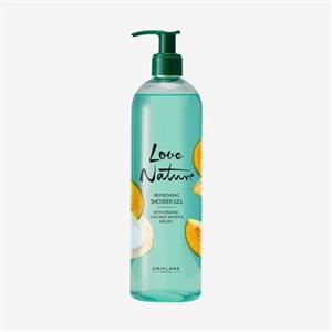 شامپو بدن ملون و آب نارگیل ارگانیک لاونیچر اوریفلیم 500 میل Oriflame Love Nature Refreshing Shower Gel with Organic Coconut Water & Melon 