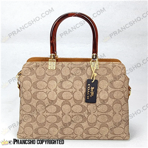 کیف زنانه بزرگ دسته شیشه ای طرح کوچ COACH کرم های‌کپی (High Copy)