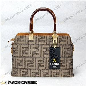کیف زنانه بزرگ دسته شیشه ای طرح فندی FENDI خاکستری بزرگ های‌کپی (High Copy)