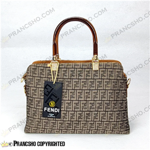کیف زنانه بزرگ دسته شیشه ای طرح فندی FENDI خاکستری ریز های‌کپی (High Copy)