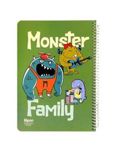 دفتر 80 برگ الیپون طرح MONSTER FAMILY 