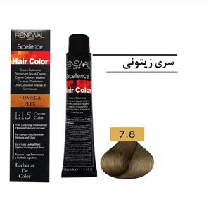 رنگ مو بلوند زیتونی رنوال شماره ۷.۸ حجم ۱۵۰ میلی لیتر
