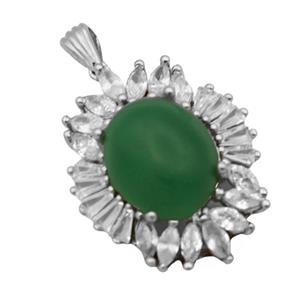 گردنبند یشم نقره زنانه طرح مهتاب 