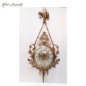 ساعت دیواری آویز برنزی با طرح گل برجسته لاکچری