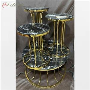 میز عسلی ( جلو مبلی ) برنزی و سنگ مشکی رنگ با ضمانت و کیفیت درجه یک محصول