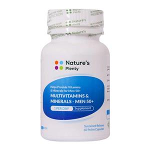 کپسول مولتی ویتامین و مینرال آقایان بالای 50 سال60 عدد نیچرز پلنتی Natures Plenty