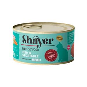 کنسرو غذای گربه شایر پته با طعم ماهی و سبزیجات Shayer Pate Cat Food Fish Vegetables وزن 200 گرم 