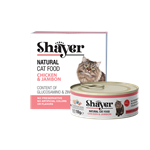 کنسرو غذای گربه شایر با طعم مرغ و ژامبون در سس Shayer Natural With Chicken & Jambon In Sauce گوشت وزن 110 گرم