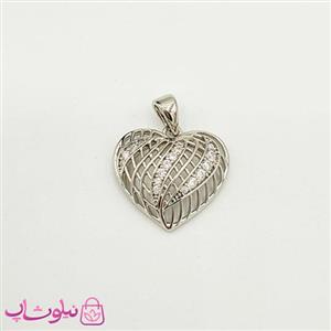 پلاک دخترانه ژوپینگ مدل قلب نقره ای کد 791