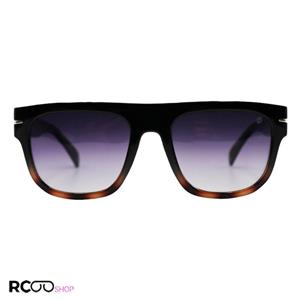 عینک آفتابی دیوید بکام با فریم مشکی و هاوانا، مربعی شکل و لنز پلاریزه مدل UM2436