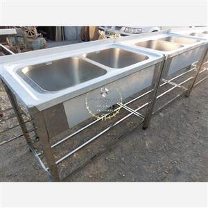 سینک ظرفشویی پرسی صنعتی دو لگن