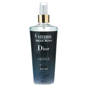 اسپری خوشبو کننده بدن مردانه ویتامول مدل Dior Sauvage حجم 250 میلی لیتر Vitamol Dior Sauvage Body Splash For Men 250ml