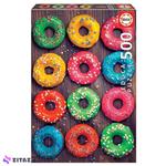 پازل 500 تکه ادوکا مدل Colored Doughnuts