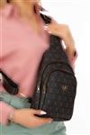 کیف دوشی مسافرتی ضربدری دور کمر پارچه روزانه طرح‎دار مشکی زنانه برند NEWISH POLO ACCESSORIES کد 1705320254