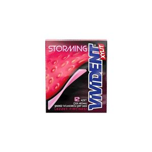 آدامس نواری بدون قند استورمینگ توت فرنگی ویویدنت Vivident بسته 12 عددی