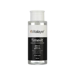 محلول پاک کننده آرایش ویتالیر مدل Timevit حجم 250 میلی لیتر