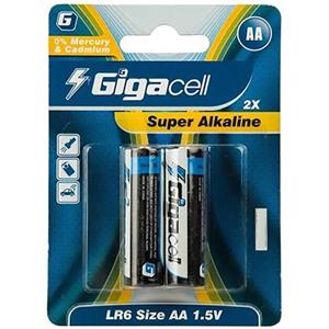 باتری قلمی گیگاسل مدل Super Alkaline – بسته 2 عددی ا Gigacell Super Alkaline AA Battery کد 2432 
