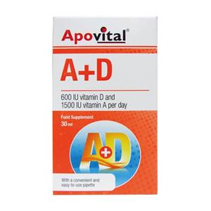 قطره خوراکی ویتامین آ د آپوویتال 30 میلی لیتر Apovital Vitamin A And D Oral Drops 30 ml