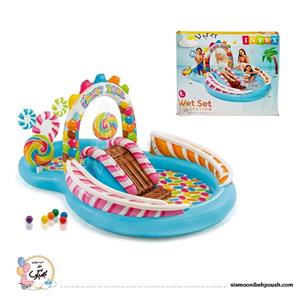 استخر و سرسره بادی طرح شکلات اینتکس(intex)