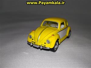 Volkswagen classical beetle 1967 Yellow 1/64 by Kinsmart ماکت ماشین فولکس 