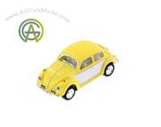 Volkswagen classical beetle 1967 Yellow 1/64 by Kinsmart ماکت ماشین فولکس