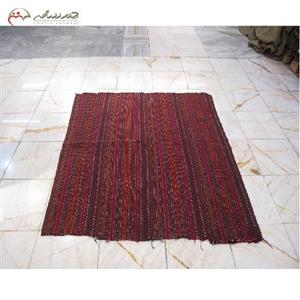 گلیم سنتی بلوچ طرح الوان و راه راه و دست بافت با نخ طبیعی، کد 39229