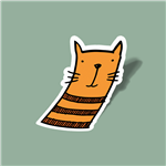 استیکر Orange striped cat