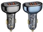 شارژر فندکی فست شارژ تایپ سی و یو اس بی 80 وات یوسامز USAMS US-CC159 Transparent Fast Car Charger Kit