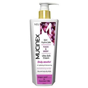 کرم مرطوب کننده ماسینکس مدل GRAPE SEED حجم 200 میل Mucinex Grape seed & Coconut Oils Moisturizing And Revitalizer skin For Face & Body 200ml