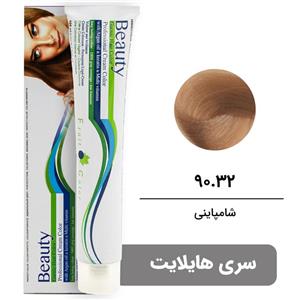 رنگ مو بیوتی سری هایلایت شماره 90.32 شامپاینی BEAUTY GARNIC PROFESSIONAL CREAM HAIR DYE HIGHLIGHT SERIES NUMBER 90.32 SHAMPAIN 100ML