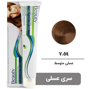 رنگ مو بیوتی سری عسلی شماره 7.54 عسلی متوسط BEAUTY GARNIC PROFESSIONAL CREAM HAIR DYE HONEY SERIES NUMBER 7.54 MEDIUM HONEY 100ML