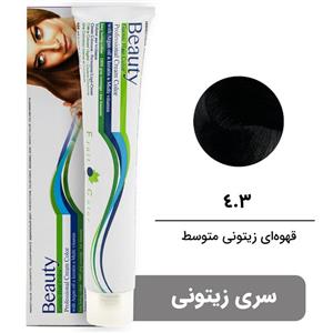 رنگ مو بیوتی سری زیتونی شماره 4.3 قهوه ای زیتونی متوسط BEAUTY GARNIC PROFESSIONAL CREAM HAIR DYE MATTT SERIES NUMBER 4.3 MEDIUM MATT BROWN 100ML