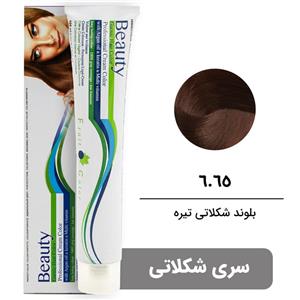 رنگ مو بیوتی سری شکلاتی شماره 6.65 بلوند شکلاتی تیره BEAUTY GARNIC PROFESSIONAL CREAM HAIR DYE MOCHA SERIES NUMBER 6.65 DARK MOCHA BLONDE 100ML