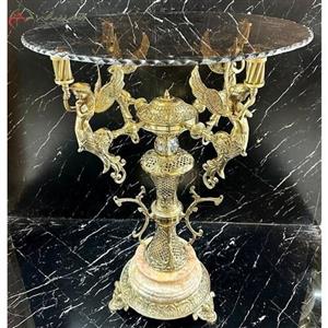 میز خاطره برنزی، گرد با طرح 4 فرشته و ستون لانه زنبوری