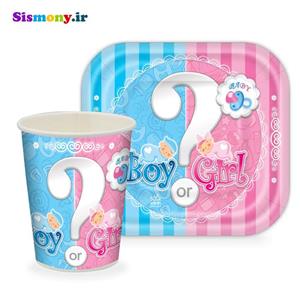 پیش دستی و لیوان تم جشن تعیین جنسیت