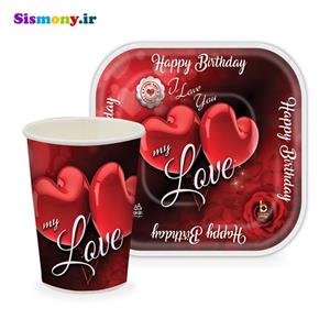 پیش دستی و لیوان تم ولنتاین