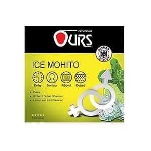 کاندوم تاخیری خاردار آیس موهیتو اورز بسته 3 عددی OURS ICE MOHITO Condom Pcs 