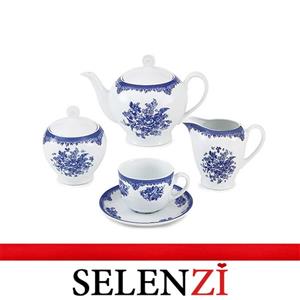 سرویس چینی 17 پارچه چای خوری چینی زرین ایران سری ایتالیا اف مدل فلورانس درجه عالی Zarin Iran Porcelain Inds Italia-F Florence 17 Pieces Porcelain Tea Set Top Grade