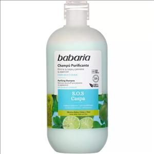 شامپو ضد شوره باباریا babaria مدل Anti Dandruff مناسب موهای دارای شوره خشک یا چرب لیمو نعنا حجم 500 میل