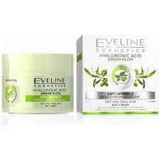 کرم روز و شب زیتون سبز اولاین EVELINE EVELINE HYALURONIC ACID GREEN OLIVE ANTI WRINKLE MOISTURIZING CREAM