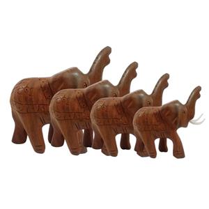 مجسمه فیل چوبی مدل India پک 4 عددی 