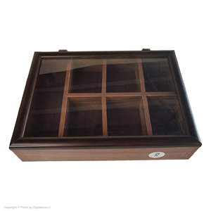 جعبه تی بگ چوبی طرح 7 خانه