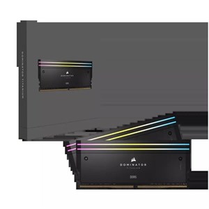 حافظه رم دسکتاپ دو کاناله Corsair مدل DOMINATOR TITANIUM RGB 96GB (2x48GB) DDR5 6600MHz C32
