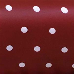 رومیزی سفره ای چاپی رزین تاژ طرح خالدار قرمز 6 نفره 180*140