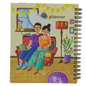 دفترچه برنامه ریزی روزانه 80 برگ طرح زن و مرد عاشق آبرنگ