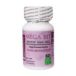 کپسول بیوتین مگابیت 5000 میکروگرم برونسون 60 عدد Bronson Biotin Mega Bit 500 Mcg 60 Capsules